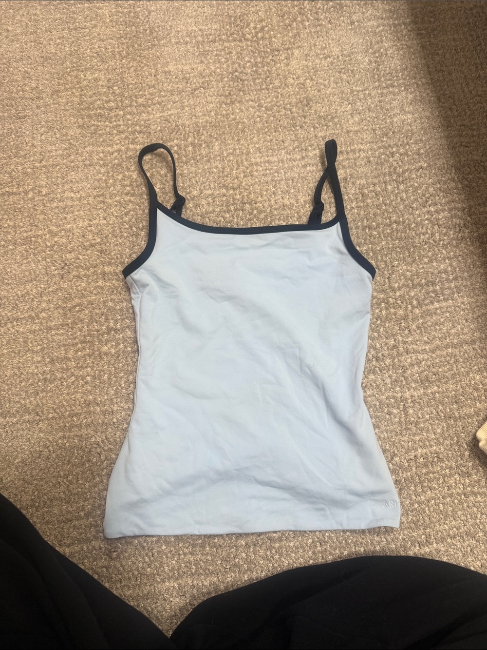 Aritzia Pale Blue Tank with Black Contrast Trim